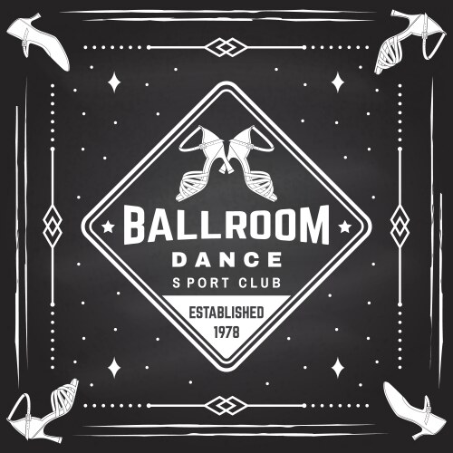 ballroom dance sport club logo badge design vector