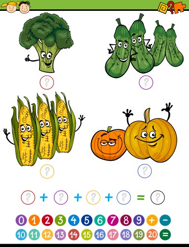 mathematical exercise cartoon vector