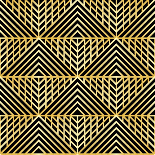 Art deco pattern seamless white and gold Vector Image