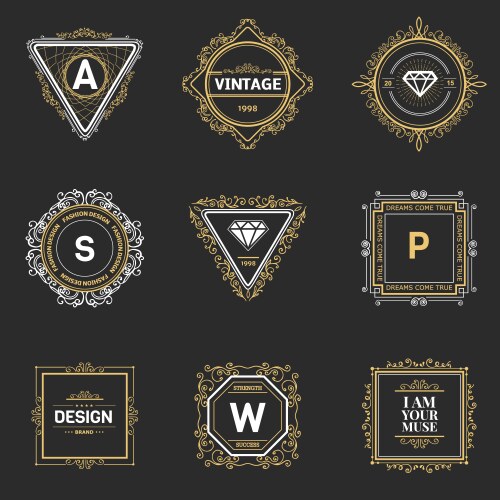Elegant Monogram Logo Template Vector Image
