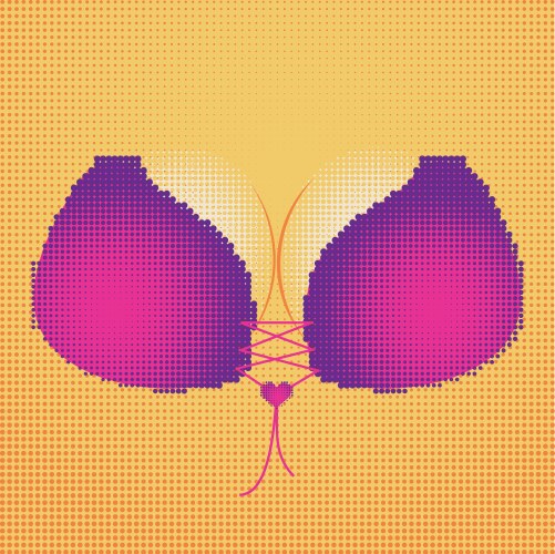 halftone bust in pink bra vector image