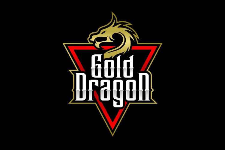 Gold Dragon Logo Vector Image