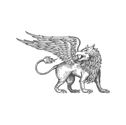 Griffin mythology creature with eagle head lion Vector Image