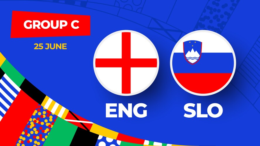 England vs slovenia football 2024 match versus Vector Image
