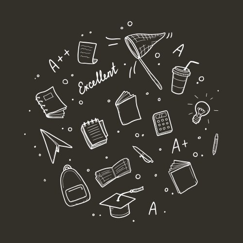 Set of school doodle s Royalty Free Vector Image