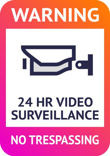 video surveillance 24hr cctv poster for print vector image