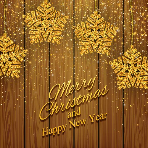 Happy new year 2017 gold glitter background Vector Image