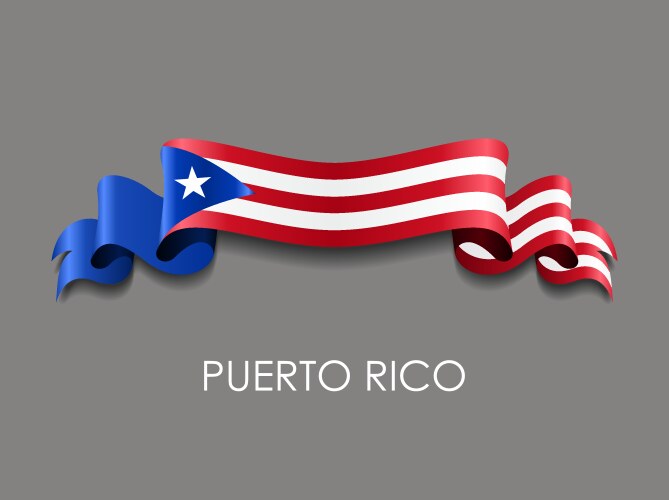 Puerto rican flag wavy ribbon background vector image