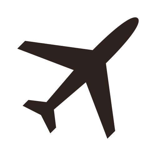 Black icon plane Royalty Free Vector Image - VectorStock