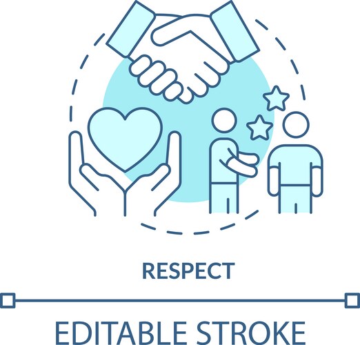 Respect turquoise concept icon Vector Image