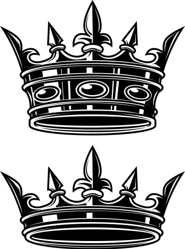 King crown in monochrome style design element Vector Image