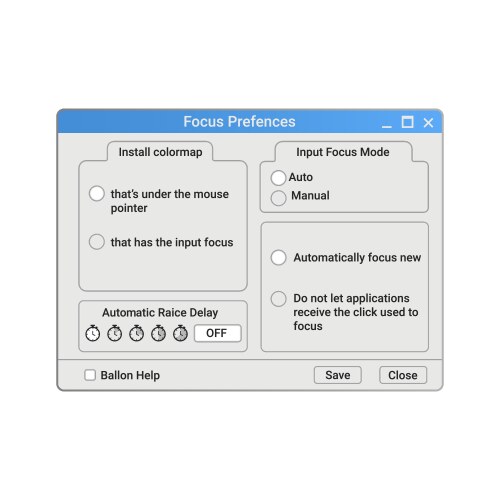 Old computer program with options in blue color vector image