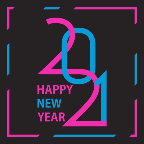 2021 happy new year background logo design vector image