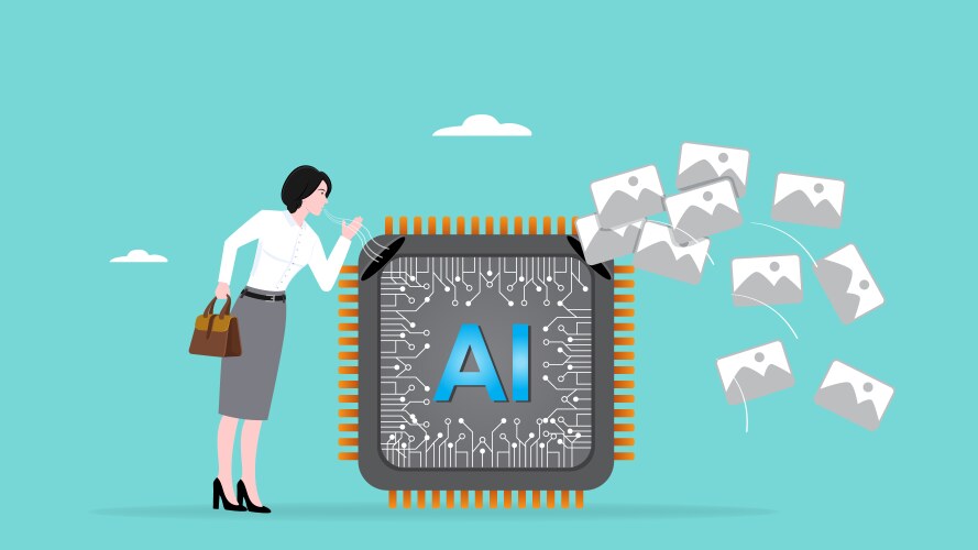 Prompt to generate art with ai chip vector image