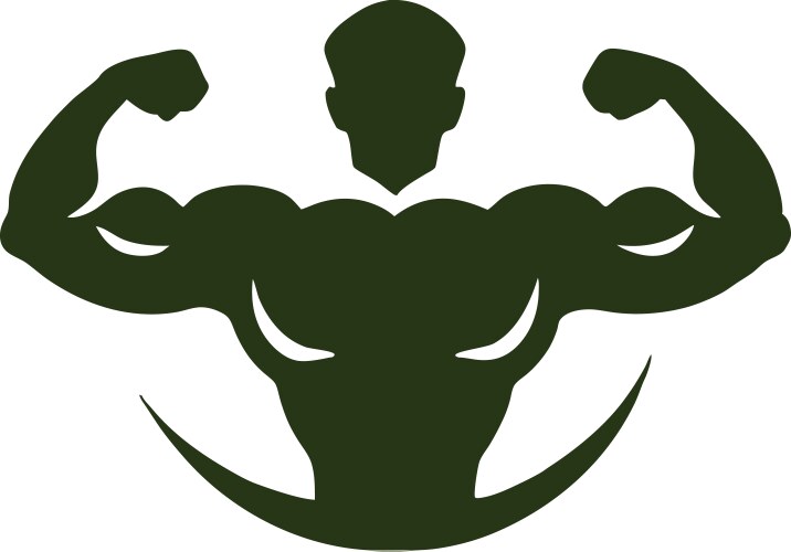 Storng man silhouette mascot logo Vector Image