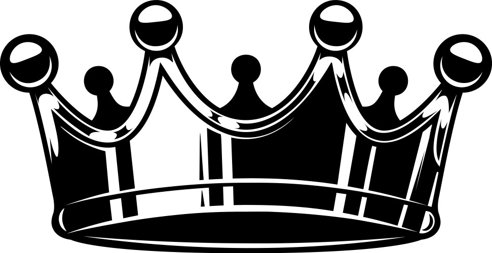 Crown black and white king queen 6 Royalty Free Vector Image