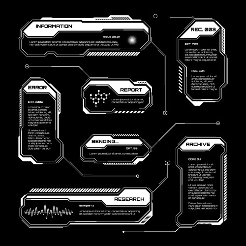 White futuristic hud ui elements sci-fi user Vector Image
