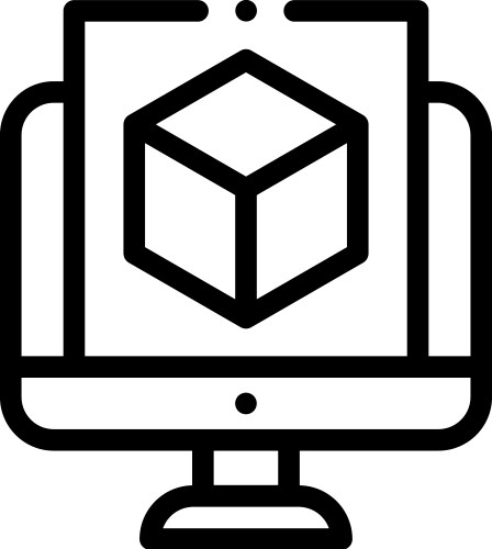 3d modeling icon thin linear style design Vector Image