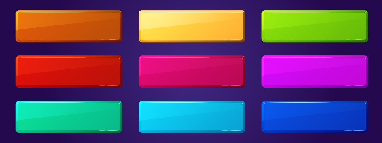 set of game ui app buttons icons boards plaques vector image