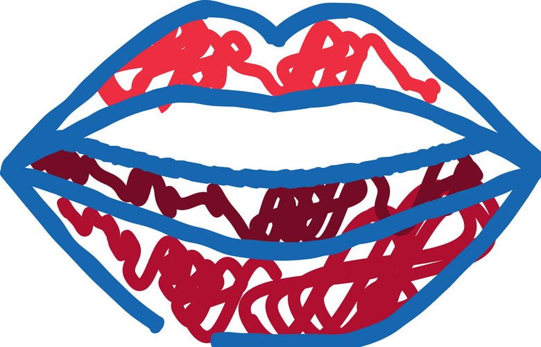 Vibrant Doodle Lips - Pop Art Style Vector Image