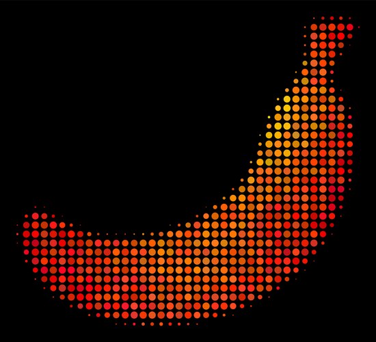 Bright pixel banana icon Vector Image