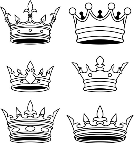 King crown in monochrome style design element Vector Image