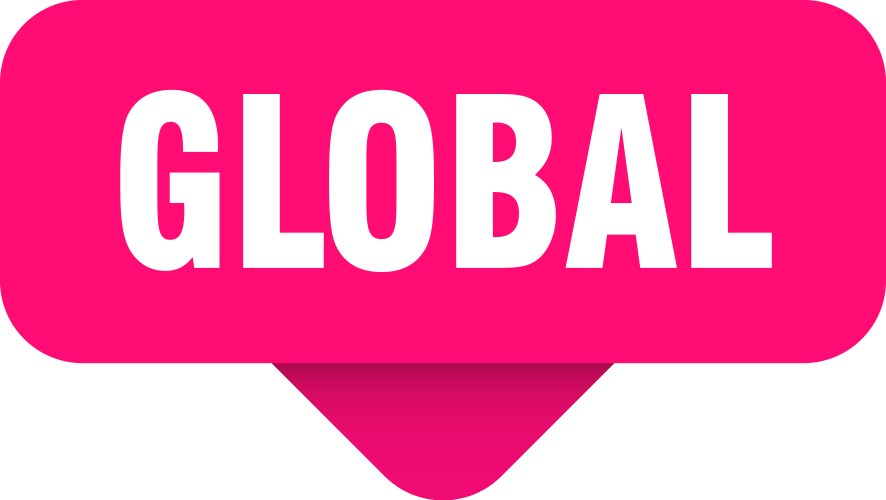 Global sticker sign on transparent Royalty Free Vector Image