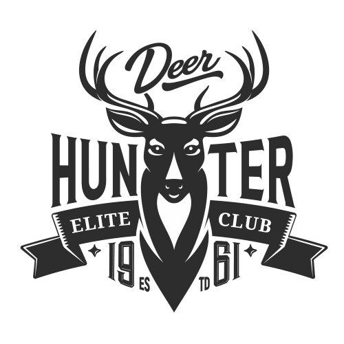 Elite Hunter Club Badge Vector Image