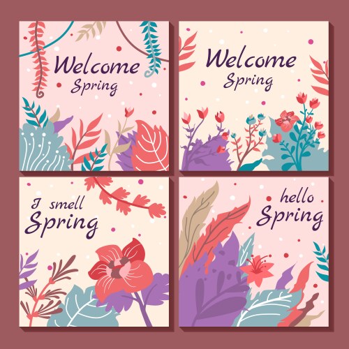 spring sale design collection banner with floral vector image