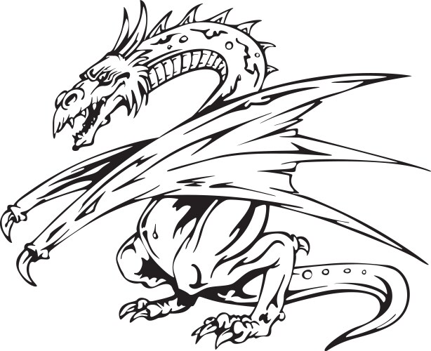 Tribal art dragon tattoo Royalty Free Vector Image