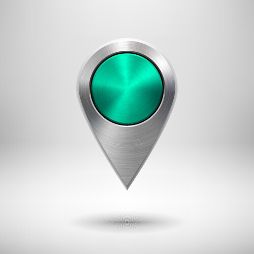 Technology map pointer with green metal texture Vector Image