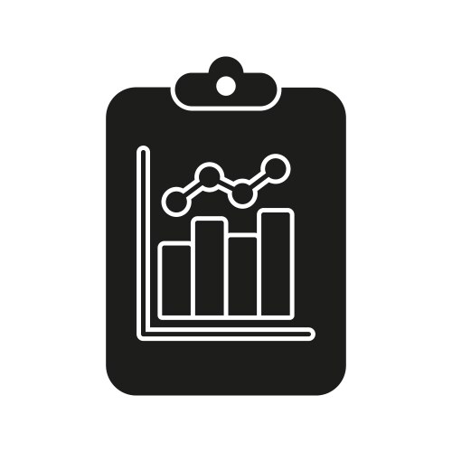 Clipboard with graph solid icon data analysis vector image