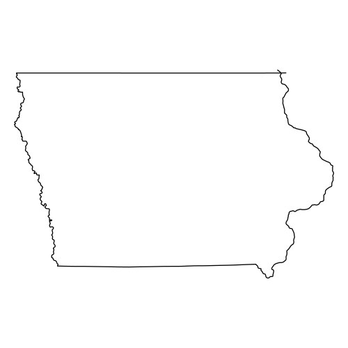 Iowa ia state border usa map outline vector image