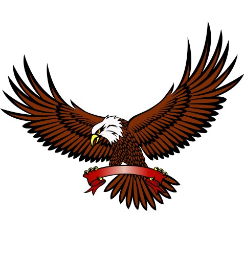 Bald eagle and red emblem Royalty Free Vector Image