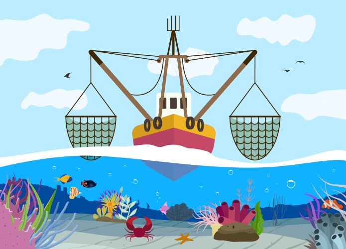 Fishing alone isometric background Royalty Free Vector Image