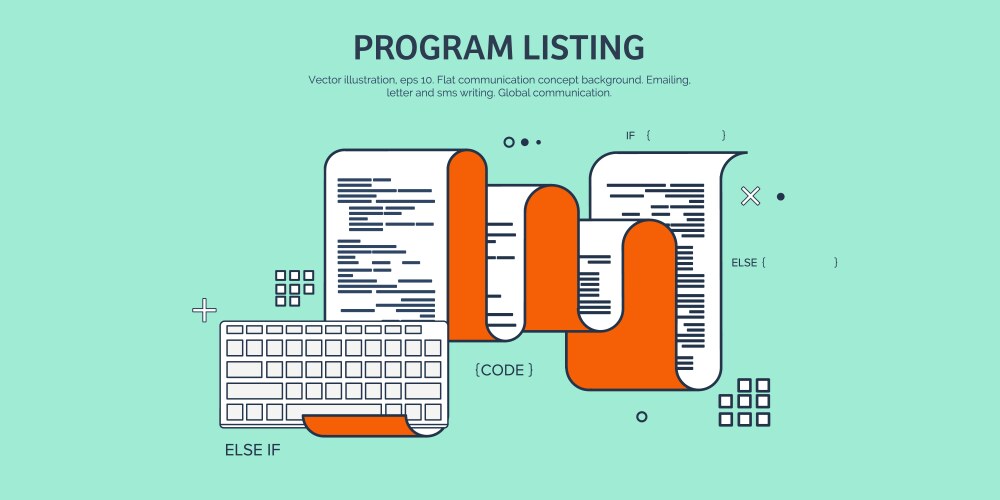 Flat background coding vector image