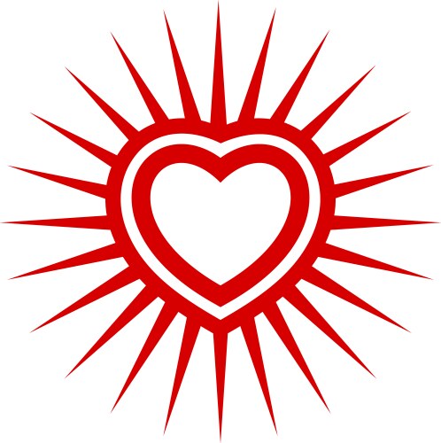 Sunshine heart icon simple style Vector Image