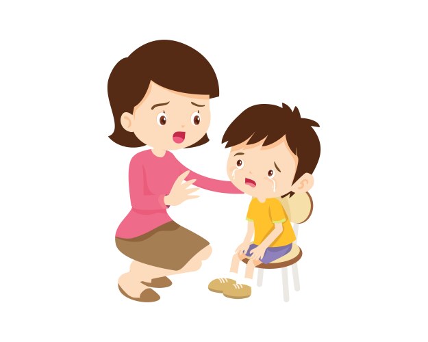 Sad child girl with angry dad and mom quarreling Vector Image