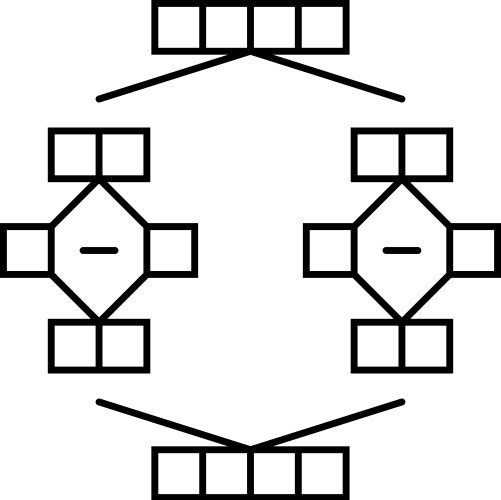 Mergesort algorithm line icon vektorbild