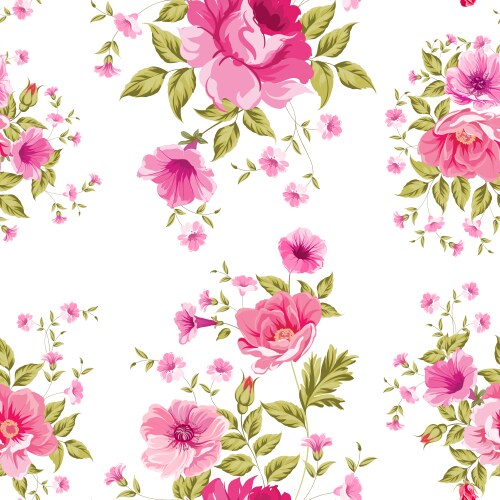 Seamless Peony Floral Pattern Vector Image