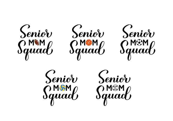 Senior Mom Sports Squad Vector Image