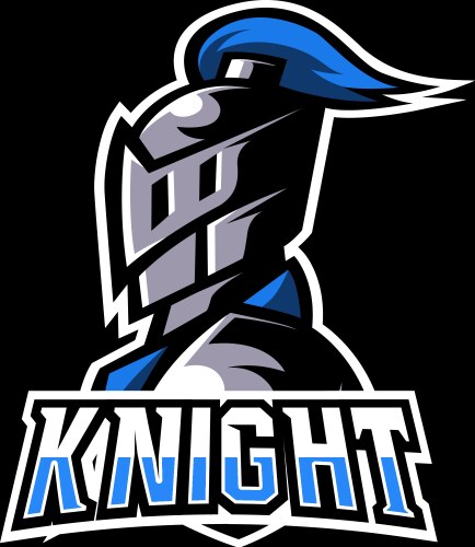 Blue Knight Esports Logo Vector Image