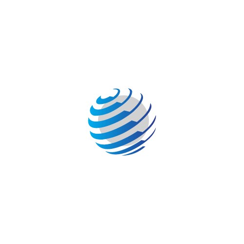 Abstract sphere technology logo Royalty Free Vector Image