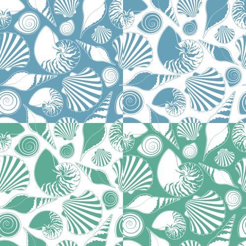 Set of patterns with shells vector image