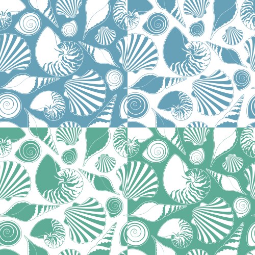 Set of patterns with shells vector image