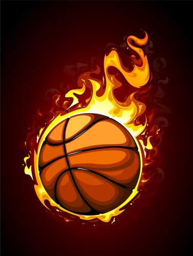 Blazing Basketball Vector Image
