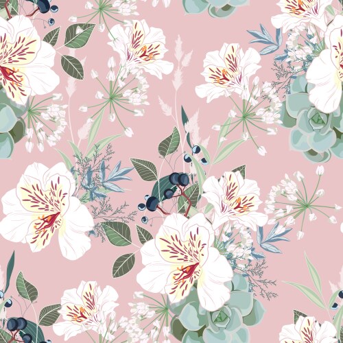 Floral Twig Pattern - Apple & Lilac – Royalty-Free Vector | VectorStock