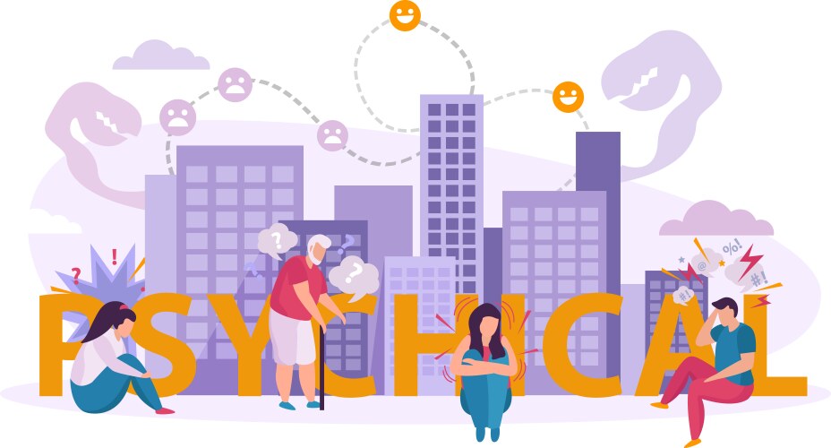 Mental disorders flat icons Royalty Free Vector Image