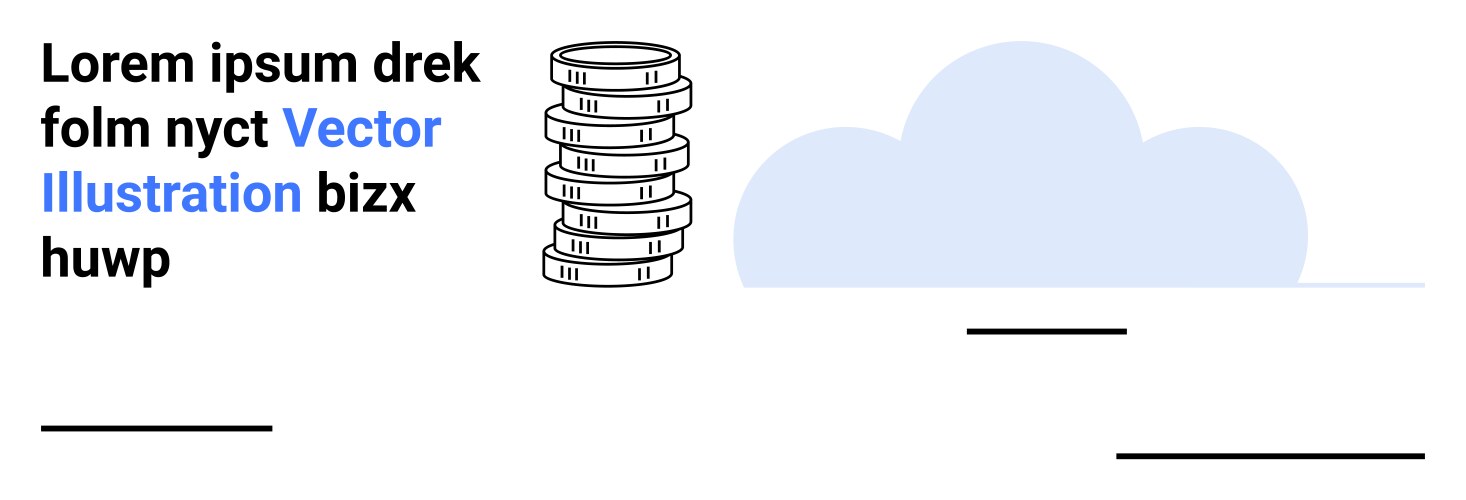 Stack of coins with cloud in background vector image