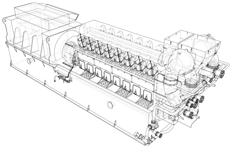Large industrial diesel generator Royalty Free Vector Image
